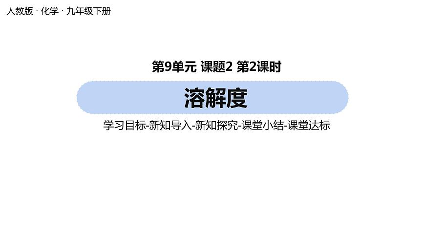 人教九（下）第9單元 課題2 溶解度（第二課時(shí)）第1頁