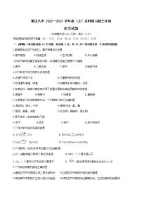 重庆市第八中学 2022-2023 学年九年级上学期定时练习化学试题(含答案)