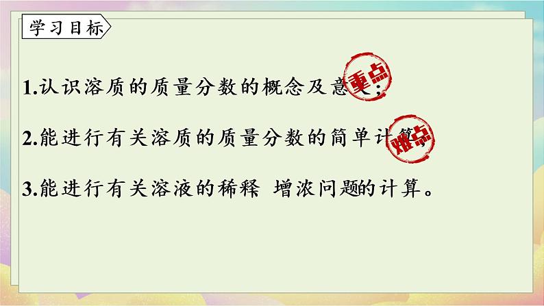 人教化学九(下)第9单元 课题3 溶液的浓度 PPT课件02