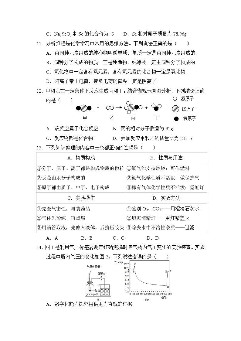 廣東省東莞市虎門外語學(xué)校2022-2023學(xué)年九年級上學(xué)期期中考試化學(xué)試卷(含答案)第3頁