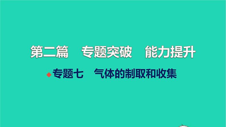 全国版2022中考化学第二篇专题突破能力提升专题七气体的制取和收集讲本课件01