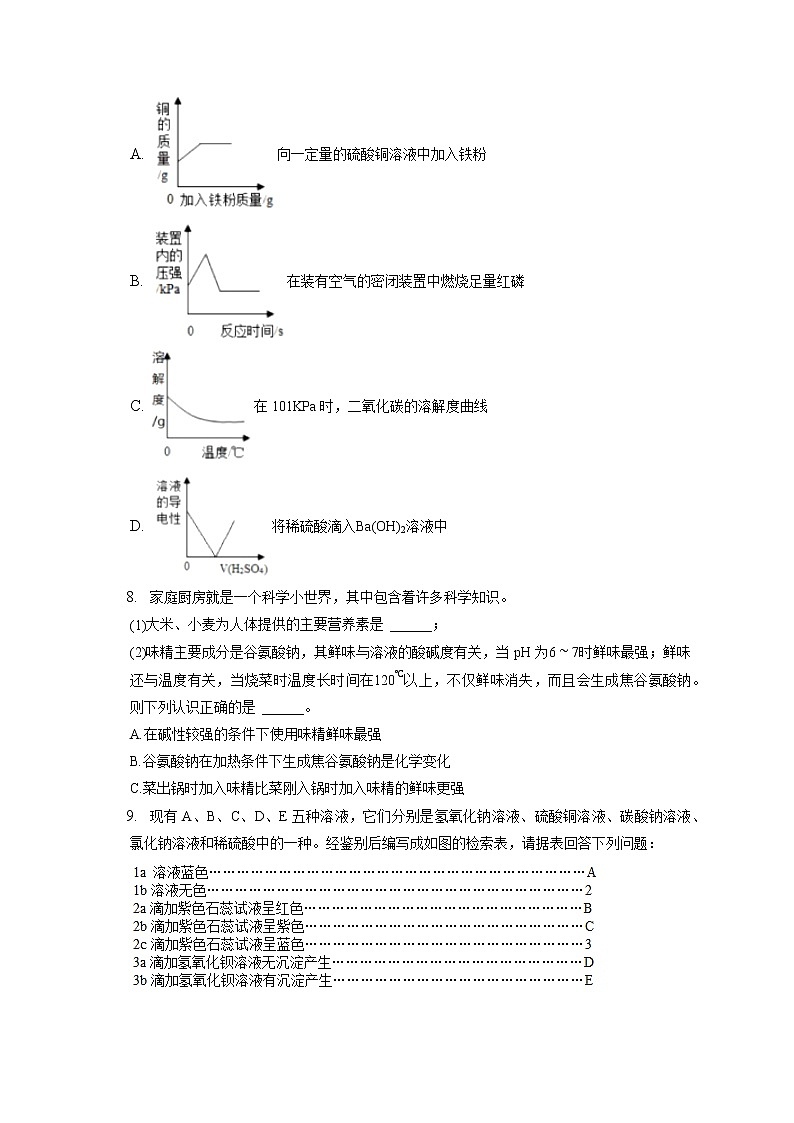 2021-2022学年浙江省金华市东阳市九年级(上)期末化学试卷(含答案解析)03