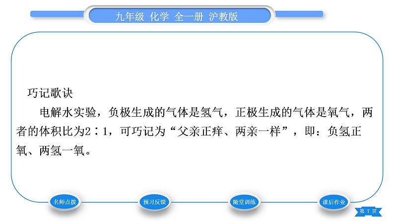 沪教版九年级化学上第2章身边的化学物质第3节自然界中的水第1课时水的组成习题课件第7页