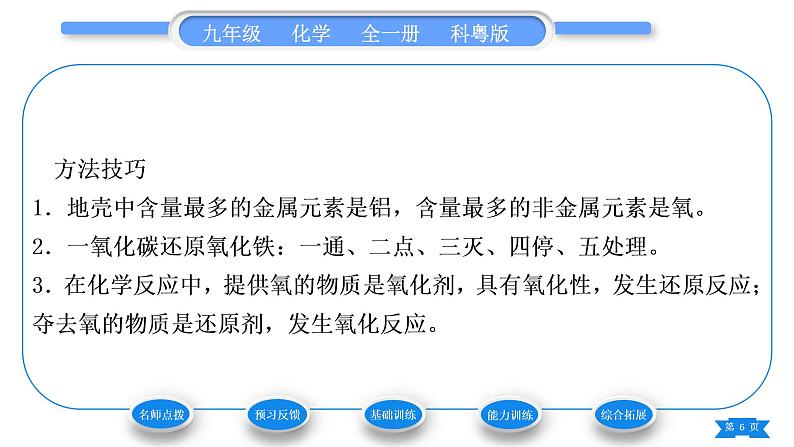科粤版九年级化学下第六章金属6.3金属矿物与冶炼习题课件06