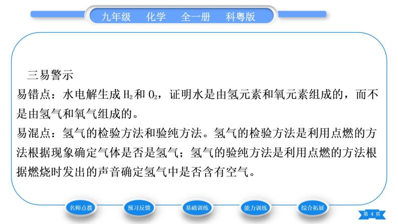 科粤版九年级化学上第四章生命之源——水4.2水的组成习题课件04