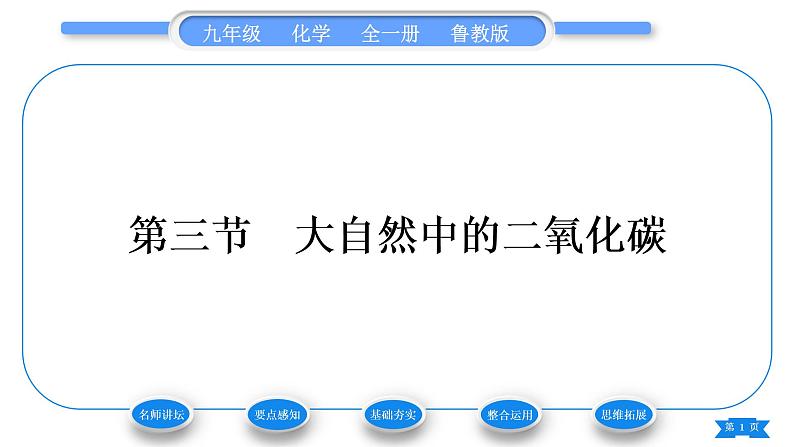 鲁教版九年级化学上第六单元燃烧与燃料第三节大自然中的二氧化碳习题课件第1页