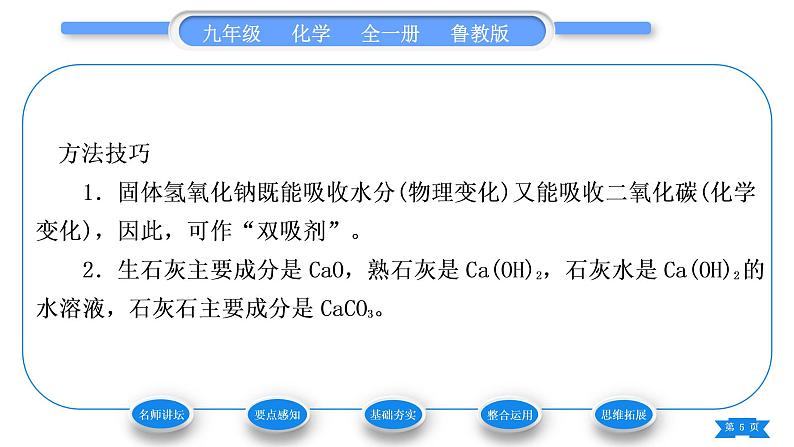鲁教版九年级化学下第七单元常见的酸和碱第二节碱及其性质第1课时常见的碱习题课件第5页