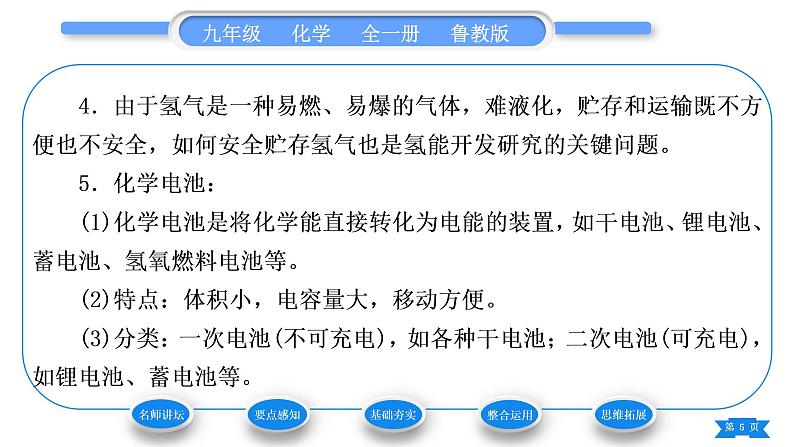 鲁教版九年级化学下第十一单元化学与社会发展第一节化学与能源开发习题课件05