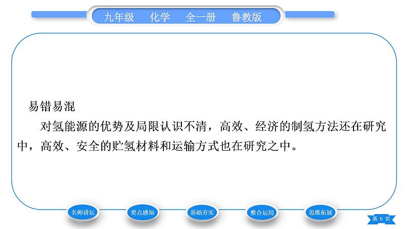 鲁教版九年级化学下第十一单元化学与社会发展第一节化学与能源开发习题课件06