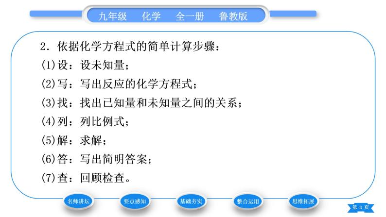 鲁教版九年级化学上第五单元定量研究化学反应第三节化学反应中的有关计算习题课件03