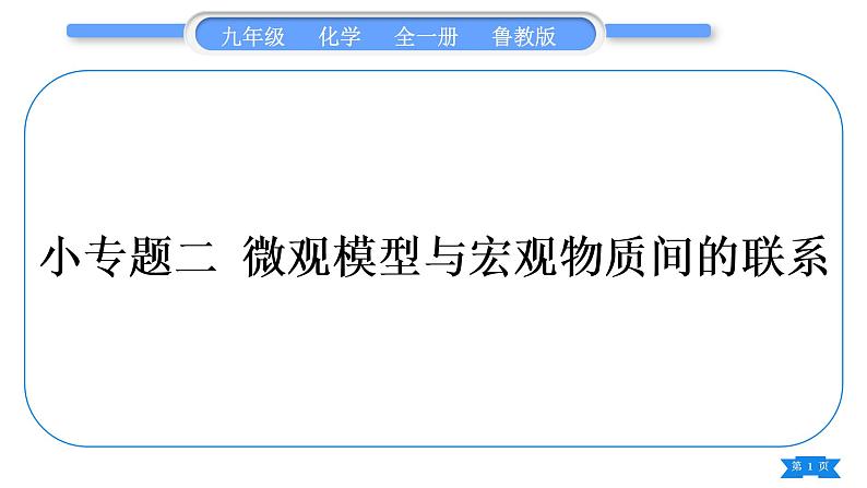 鲁教版九年级化学上第五单元定量研究化学反应专题二微观模型与宏观物质间的联系习题课件第1页