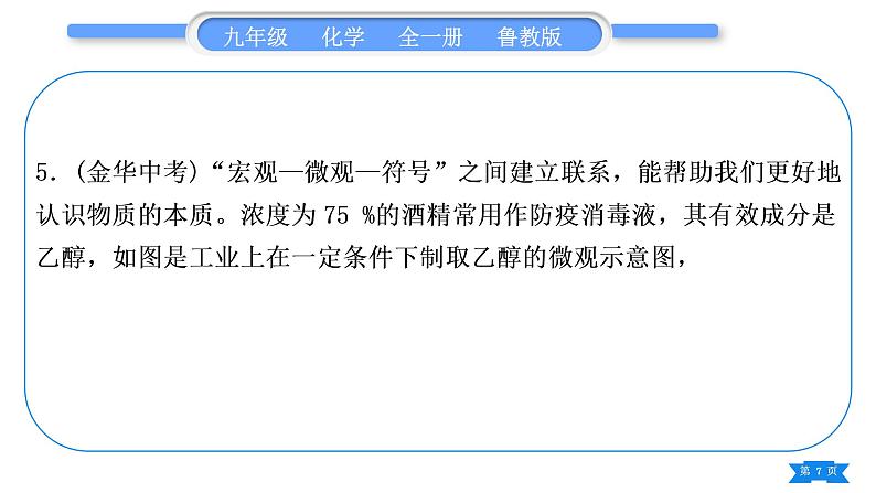 鲁教版九年级化学上单元周周测五(4.1-4.2)习题课件第7页