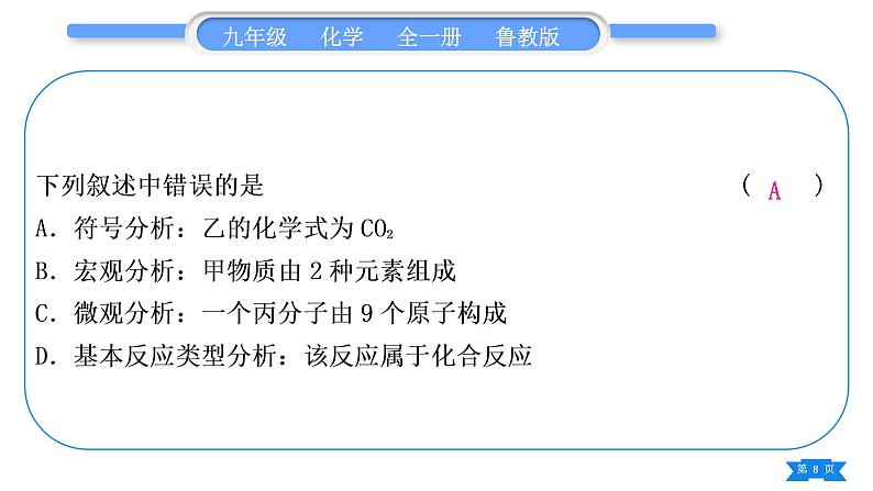 鲁教版九年级化学上单元周周测五(4.1-4.2)习题课件第8页