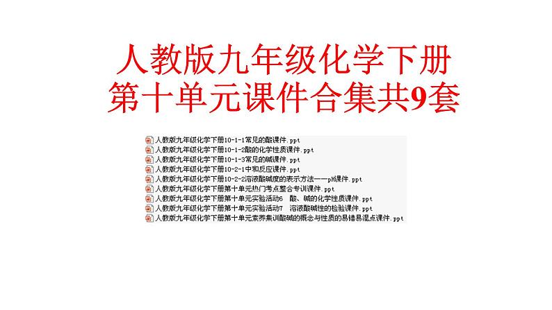人教版九年级化学下册第十单元课件合集共9套第1页