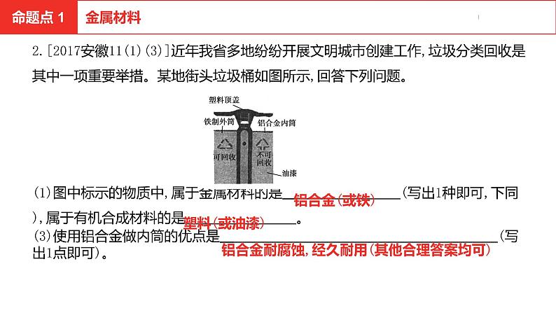 中考总复习化学(安徽地区)第八单元金属和金属材料课件第5页