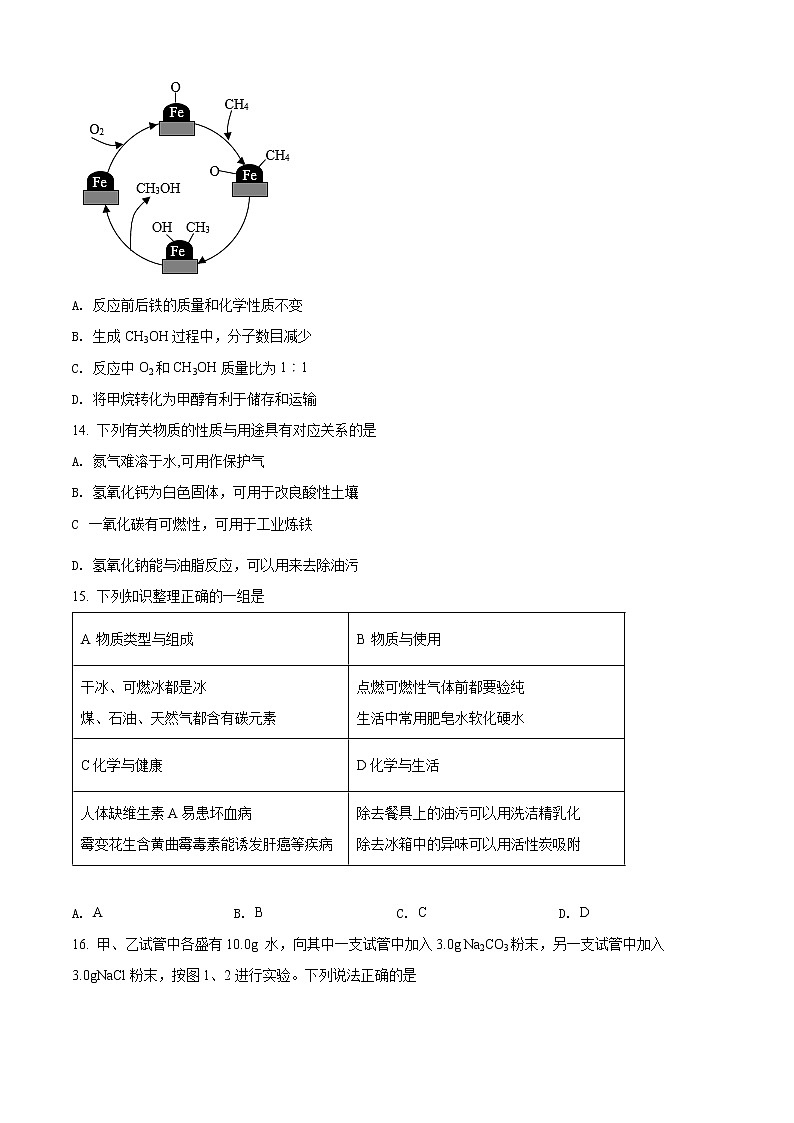 无锡市梁溪区无锡外国语学校2022年中考化学一模试题(含解析)03