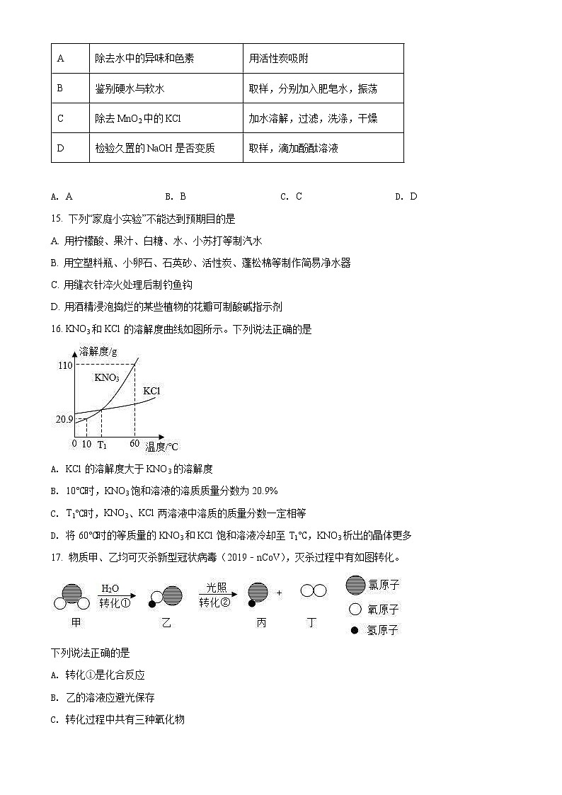 无锡市锡山区锡东片2022年中考化学一模试题(含解析)03
