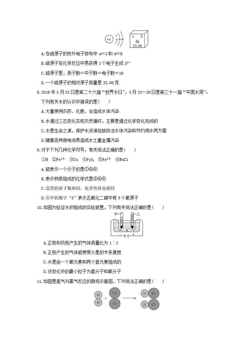 人教版化学九上 九年级上期中化学试卷(7)(含答案)02