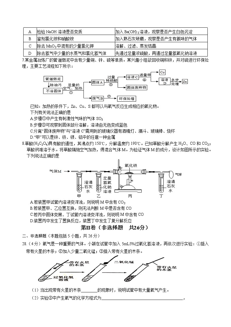 2022年湖北省武汉市东湖高新区中考适应性考试化学试卷第2页
