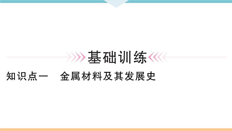 初三九年级化学下册河南同步练习1八单元金属和金属材料11课时几种重要的金属课件PPT第5页
