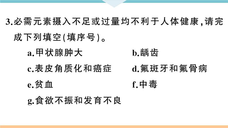 初三九年级化学下册河南同步练习5十二单元化学与生活2课题2化学元素与人体健康课件PPT06