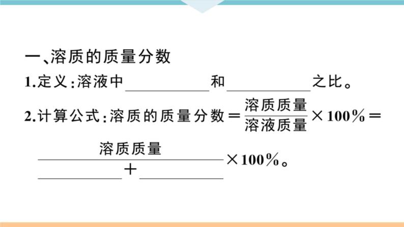 初三九年级化学下册江西同步练习2九单元溶液5课题3溶液的浓度1课时课件PPT02