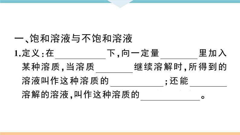 初三九年级化学下册江西同步练习2九单元溶液3课题2溶解度1课时课件PPT第2页