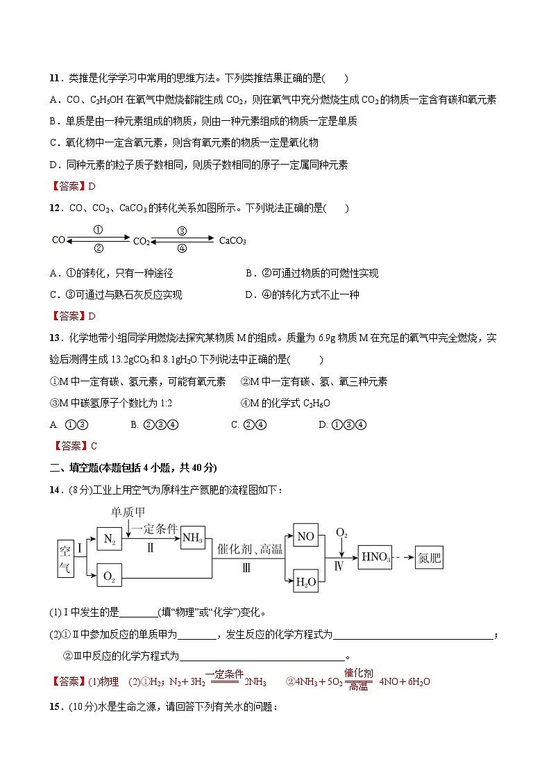 期末培优检测卷—2022-2023学年九年级化学上册尖子生必备考点精讲精练(人教版)(解析版) 第3页