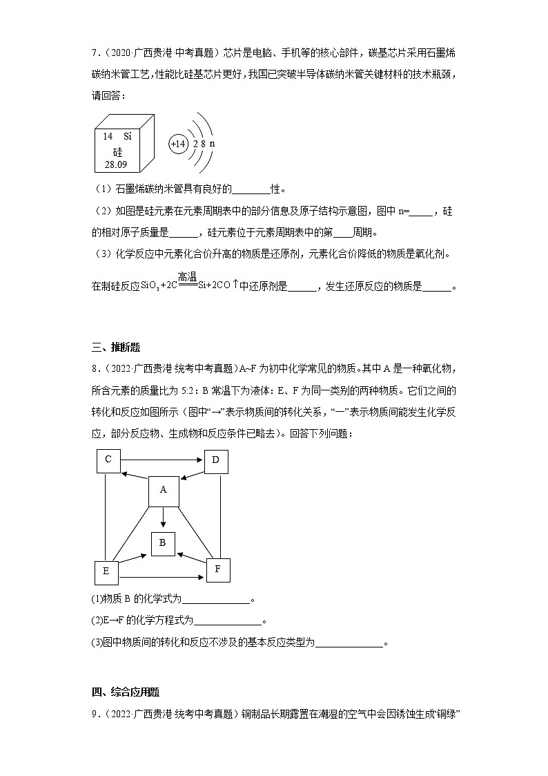 广西贵港市2020-2022三年中考化学真题知识点分类汇编1-四种基本反应类型、氧化反应、质量守恒定律(含解析)第3页