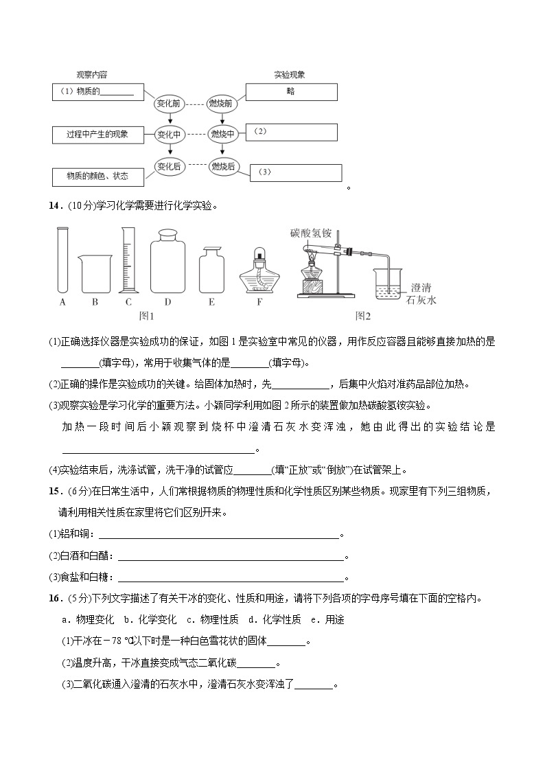 第一单元走进化学世界培优检测卷-2022-2023学年九年级化学上册 （人教版）(无答案)03