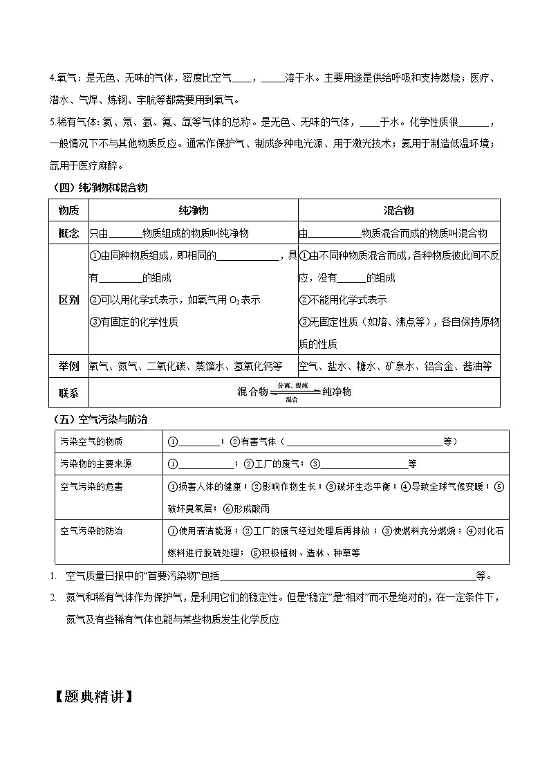 课题1 空气——2022-2023学年九年级化学上册 (人教版)(无答案)03