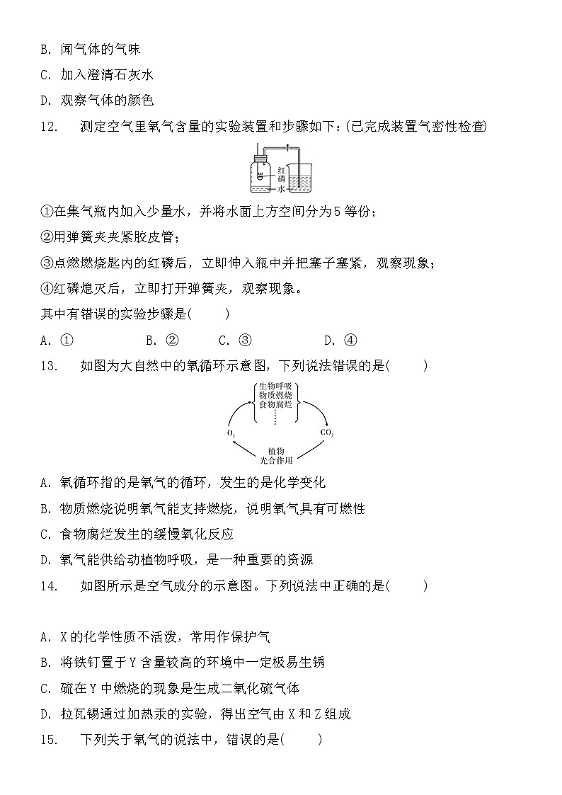 初中化学中考复习 2021届中考化学核心素养专练:空气 氧气第3页