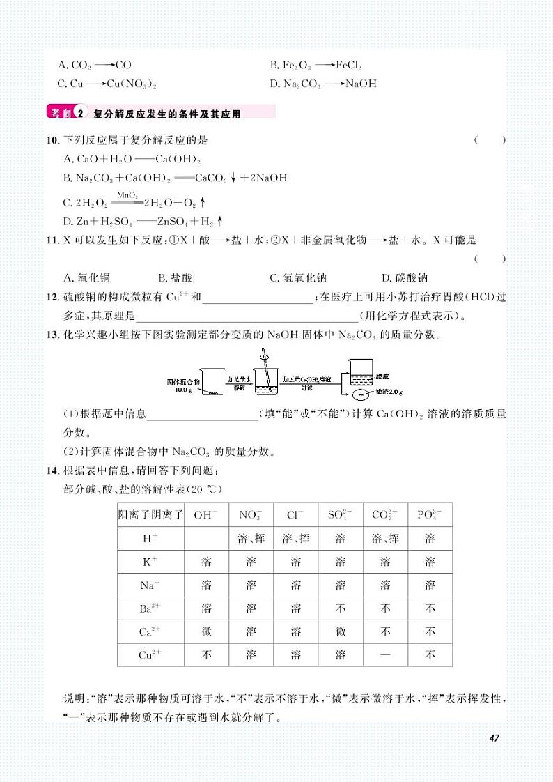 初中化学中考复习 2023化学中考集训:专题六 盐 化学肥料(PDF原卷版)第2页