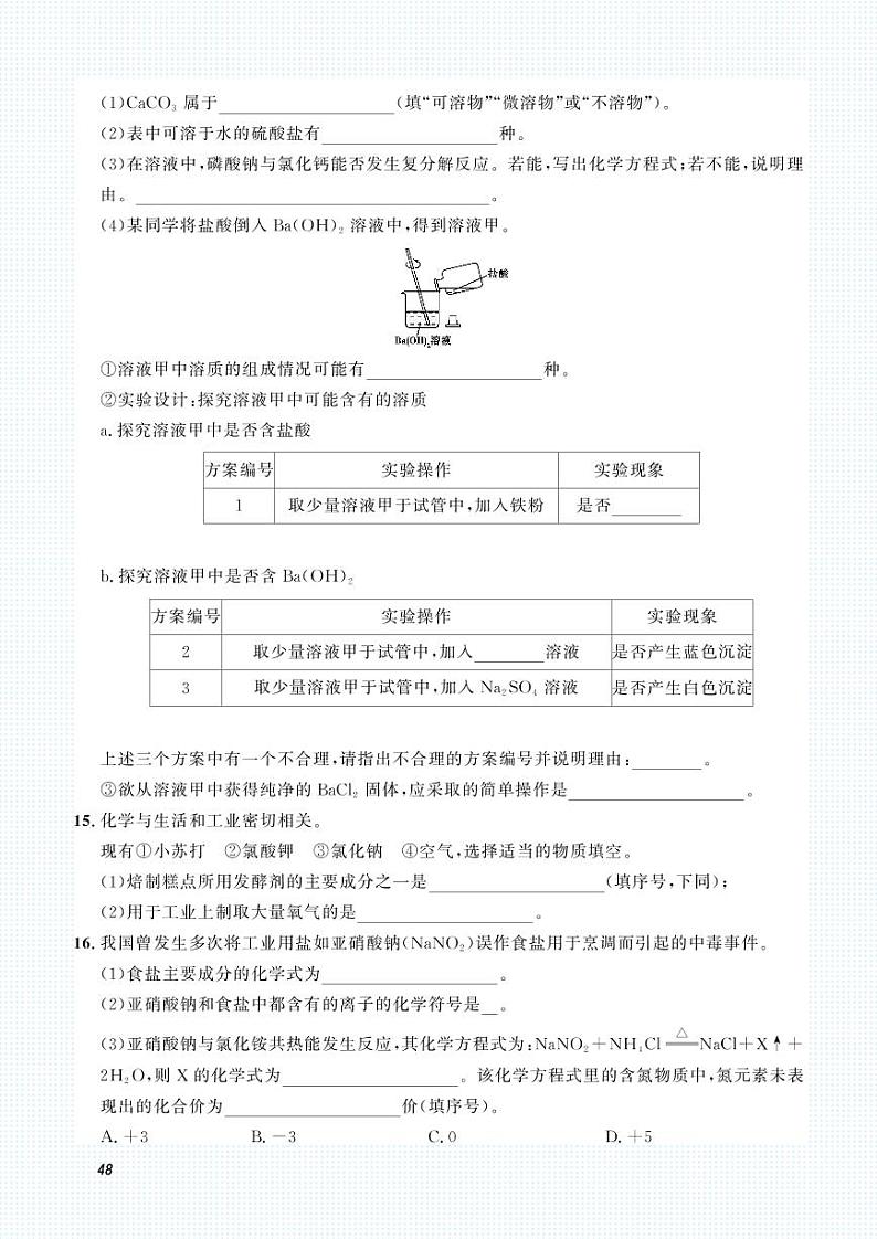 初中化学中考复习 2023化学中考集训:专题六 盐 化学肥料(PDF原卷版)第3页