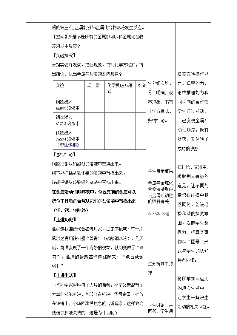 鲁教版化学九年级下册 9.2.2金属的化学性质(课件+教学设计+一课一练)02