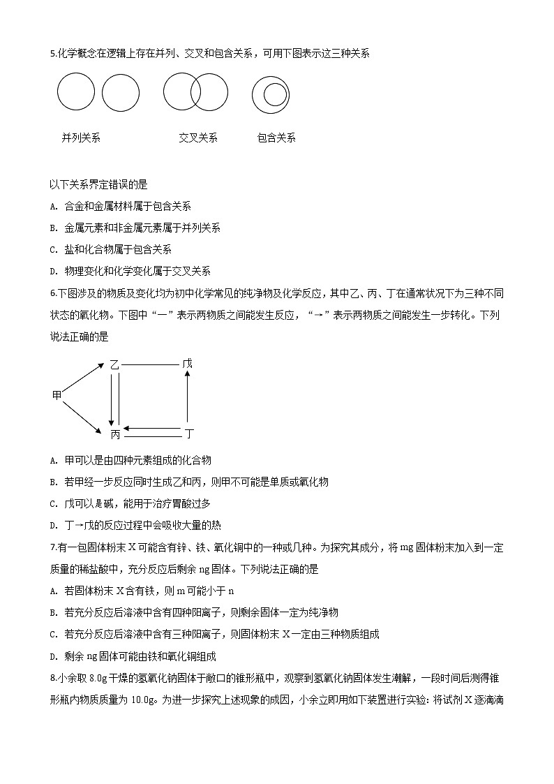 初中化学中考复习 精品解析:湖北省武汉市2020年中考化学试题(原卷版)第2页