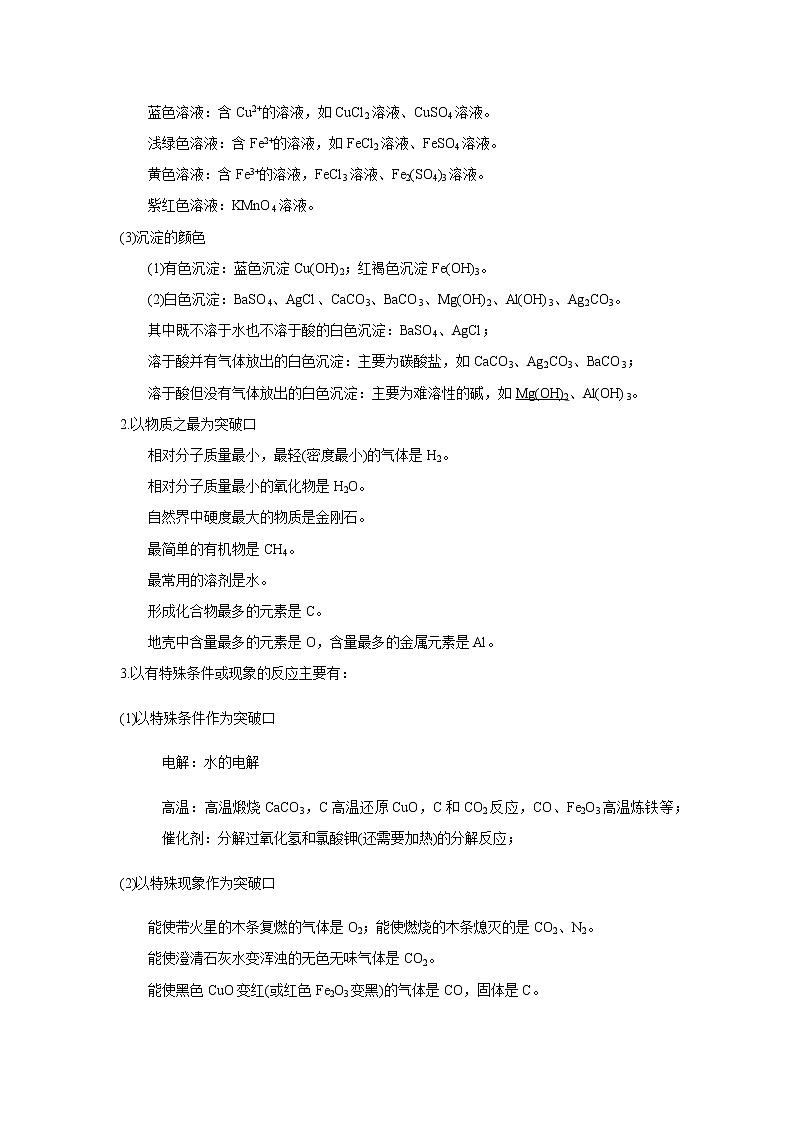 初中化学中考复习 决胜2020年中考化学压轴题揭秘 专题06 物质的推断(讲练)(解析版)第2页