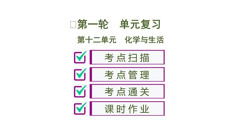 初中化学中考复习 第12单元 化学与生活课件PPT01