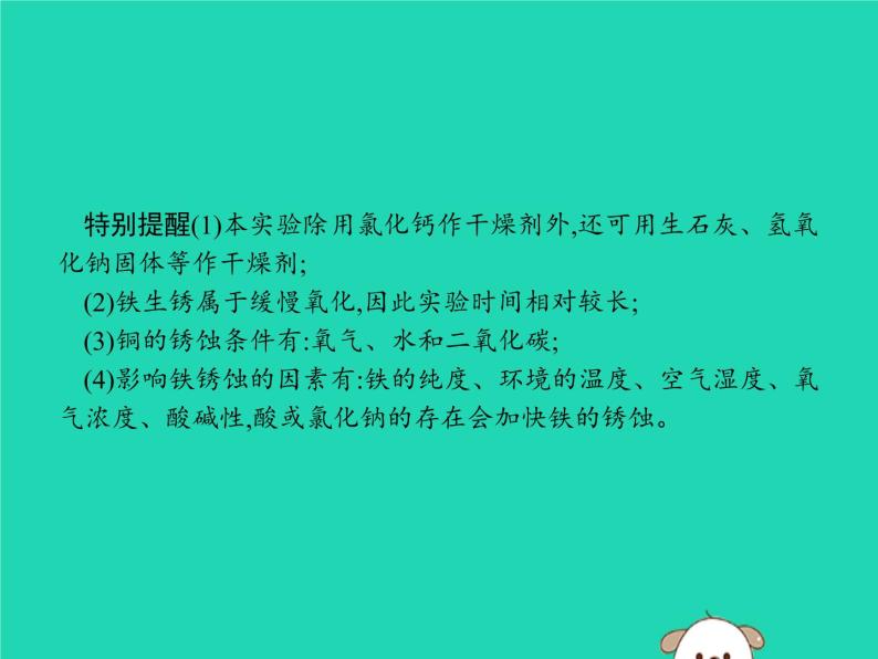 初中化学中考复习 课标通用中考化学总复习实验1铁钉锈蚀条件的探究课件04