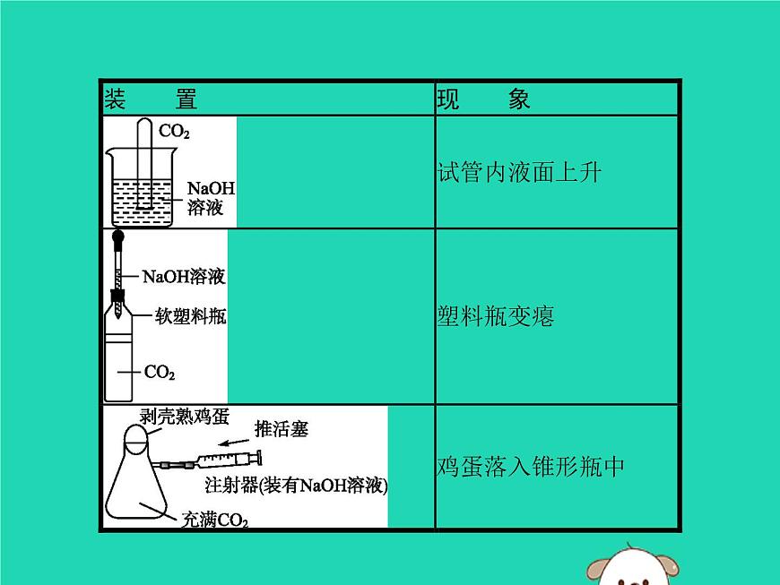 初中化學中考復習 課標通用中考化學總復習實驗氫氧化鈉和二氧化碳反應的探究課件第3頁