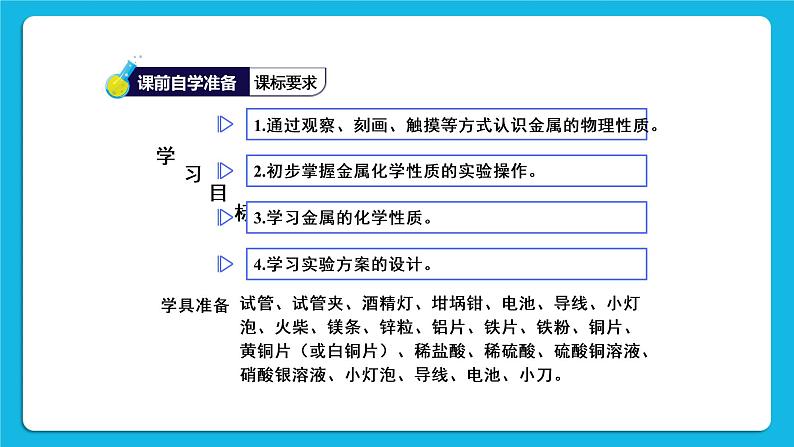 第八单元 金属和金属材料 实验活动四 金属的物理性质和某些化学性质 课件+教案+导学案02
