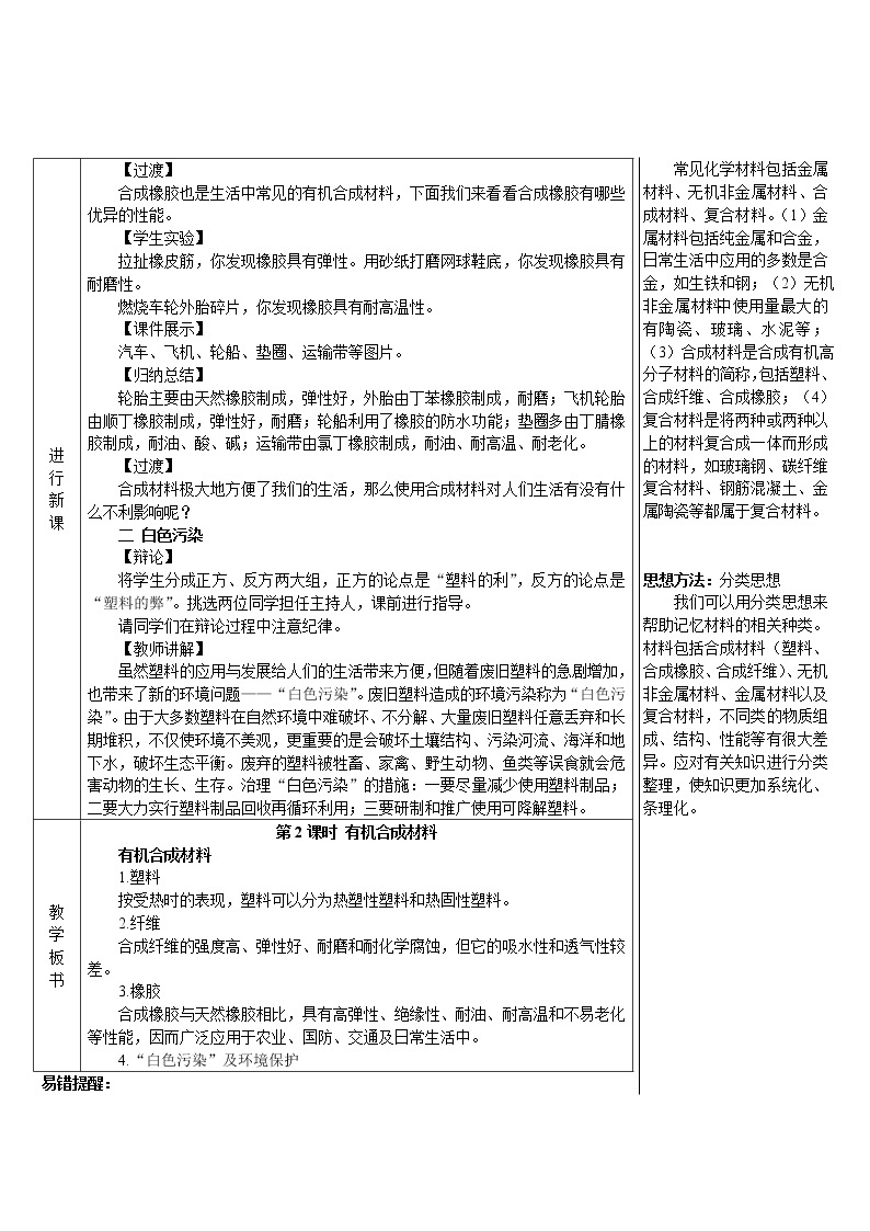 第十二单元 化学与生活 课题3 有机合成材料 第2课时 有机合成材料 课件+教案+导学案+素材03