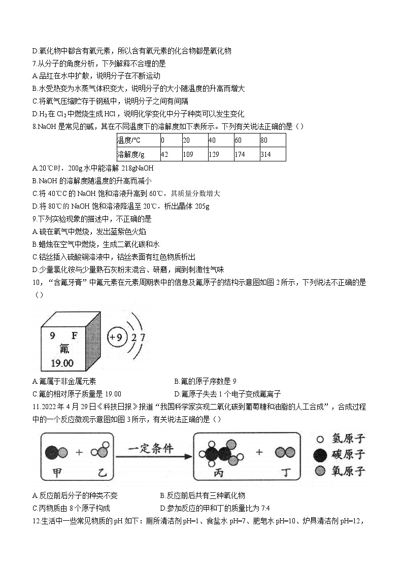 河北省沧州市盐山县第六中学2022-2023学年九年级上学期期末化学试题(含答案)第2页
