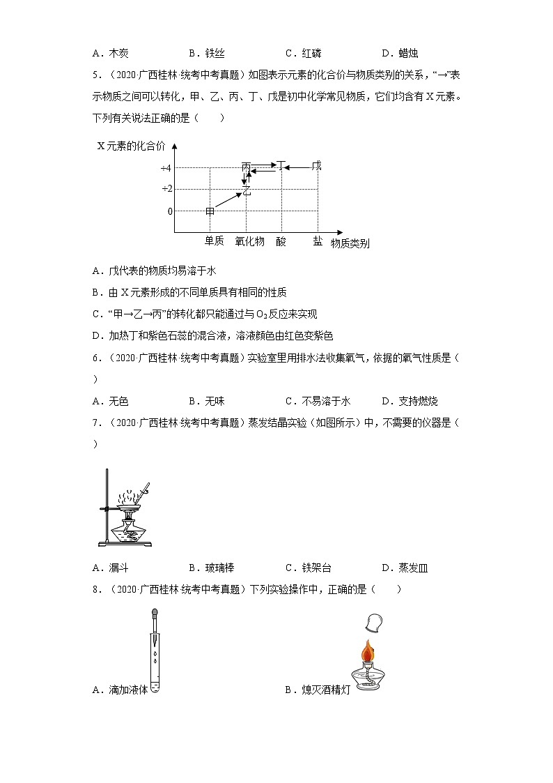 2020-2022广西桂林市中考化学三年真题知识点分类汇编11-化学实验(含解析)第2页