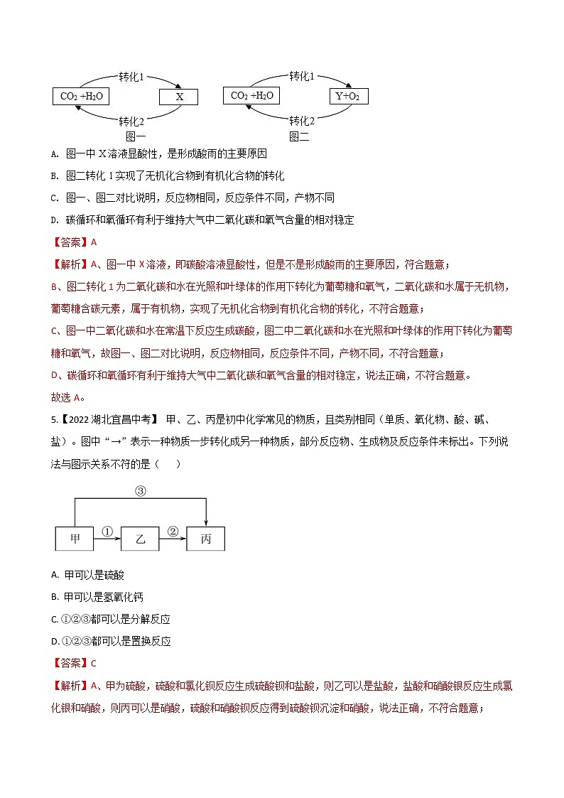 2022年中考化学真题分类汇编 专题16 物质的相互反应与转化(解析版)第3页