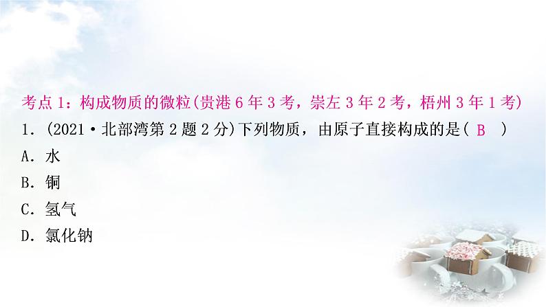 鲁教版中考化学考点过关练第二单元探秘水世界第二节物质的构成及元素课件03