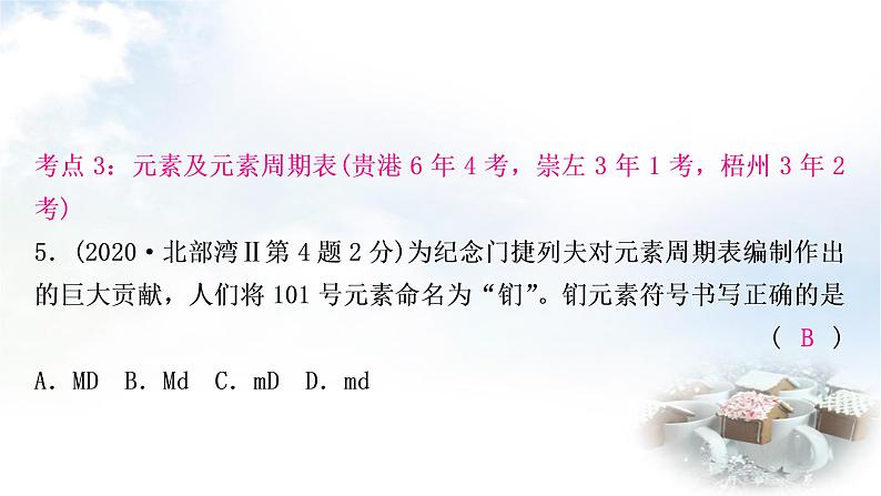 鲁教版中考化学考点过关练第二单元探秘水世界第二节物质的构成及元素课件07