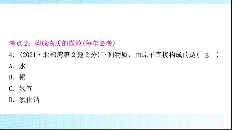 人教版中考化学第三单元物质构成的奥秘作业课件第6页