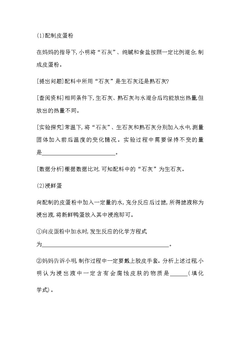2023年中考化学鲁教版(五四学制)一轮专题七 实验探究题第3页