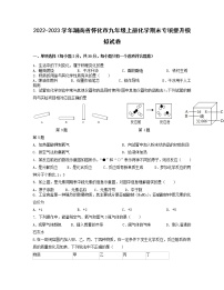 2022-2023学年湖南省怀化市九年级上册化学期末专项提升模拟试卷（含解析）